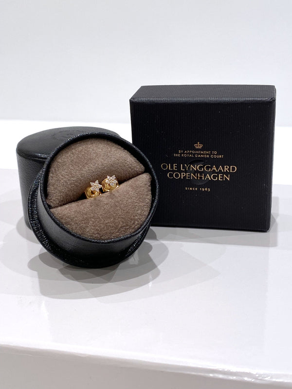 Ole Lynggaard - Mini Shooting Stars 18K Guld Øreringe m. Diamant - (Nypris 10.900 kr)