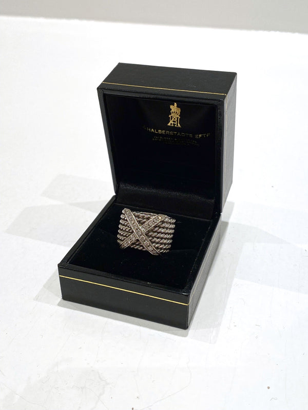 Halberstadt - Ring i 18 KARAT HVIDGULD MED DIAMANTER - (Samlet Vægt 0,25 CT. Wesselton VVS.)