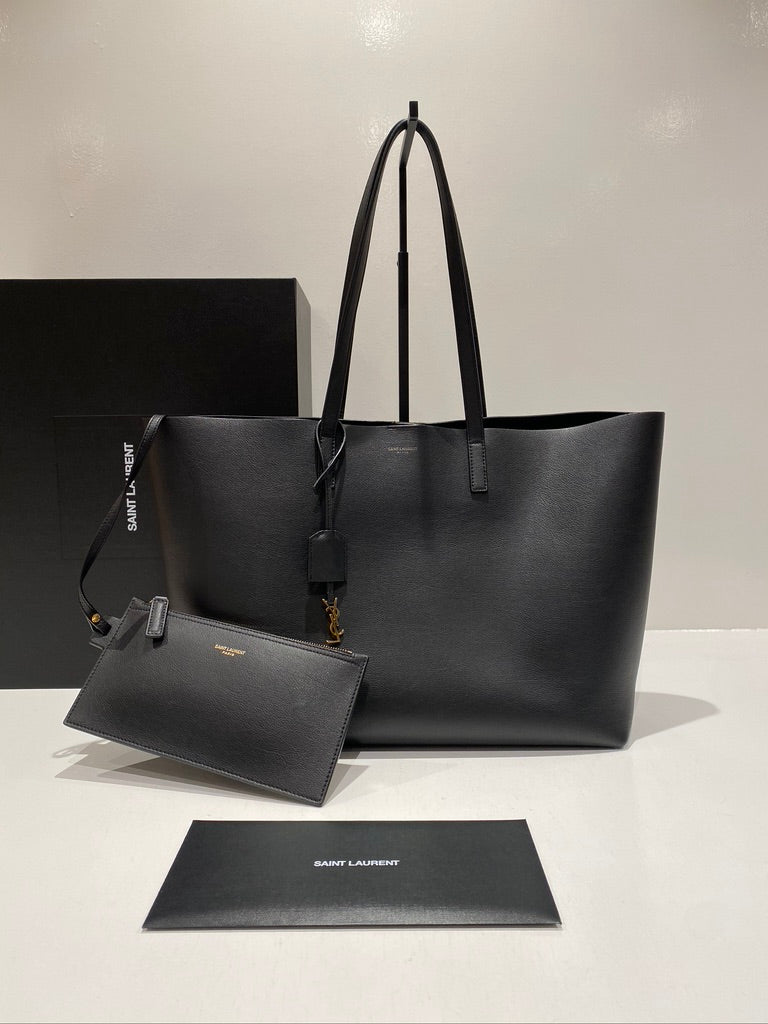 Saint Laurent East/West Shopping Tote i sort læder - (Nypris 1250 Euro/ca 9.340kr)