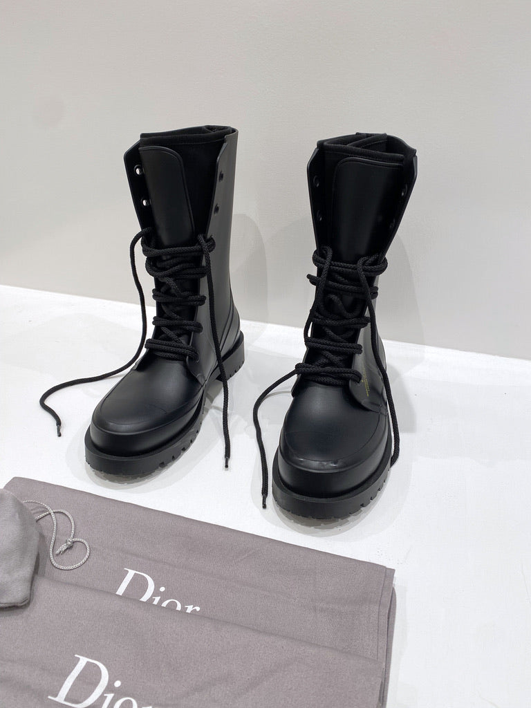 Dior Wellington Rubber Black Boots - Str 39