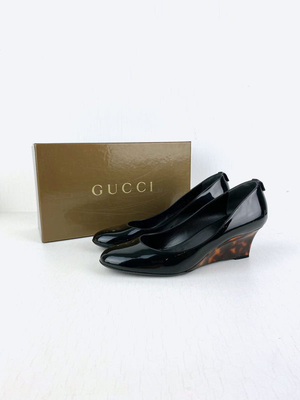 Gucci Sko Med Kilehæl - Str 37,5 - (Nypris 3.200 kr)
