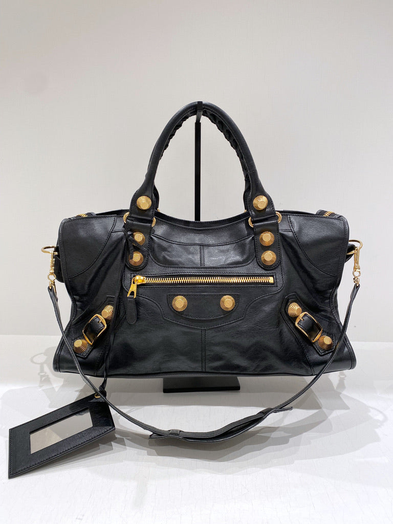 Balenciaga City Taske - Sort Med Guldhardware - (Nypris ca 17.900 kr)
