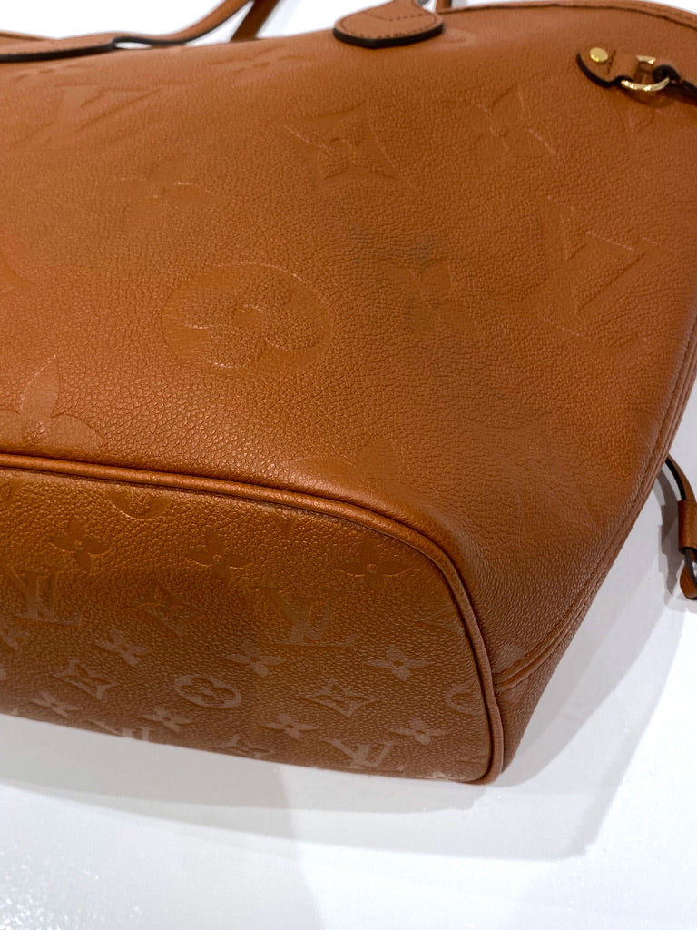 Louis Vuitton Neverfull MM Empreinte Tote Bag - Cognac - (nypris 16.300 kr)