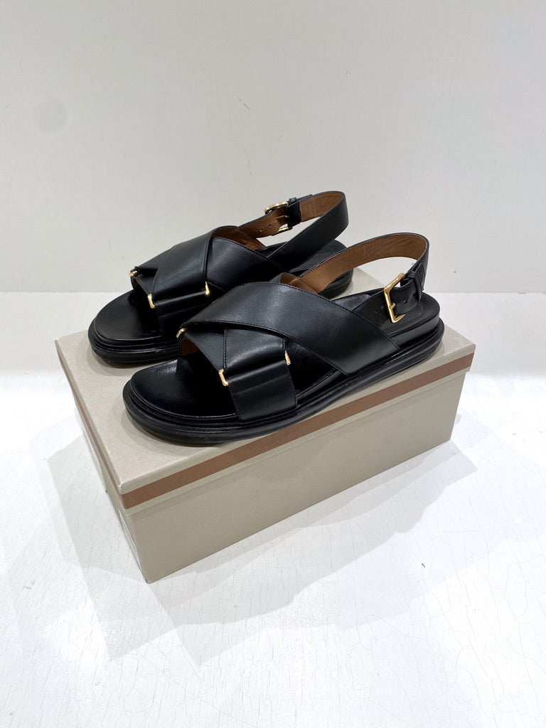 Marni Fussbett Sandaler - Str 41 - Sort - (Nypris 4.400 kr/ 590 Euro)