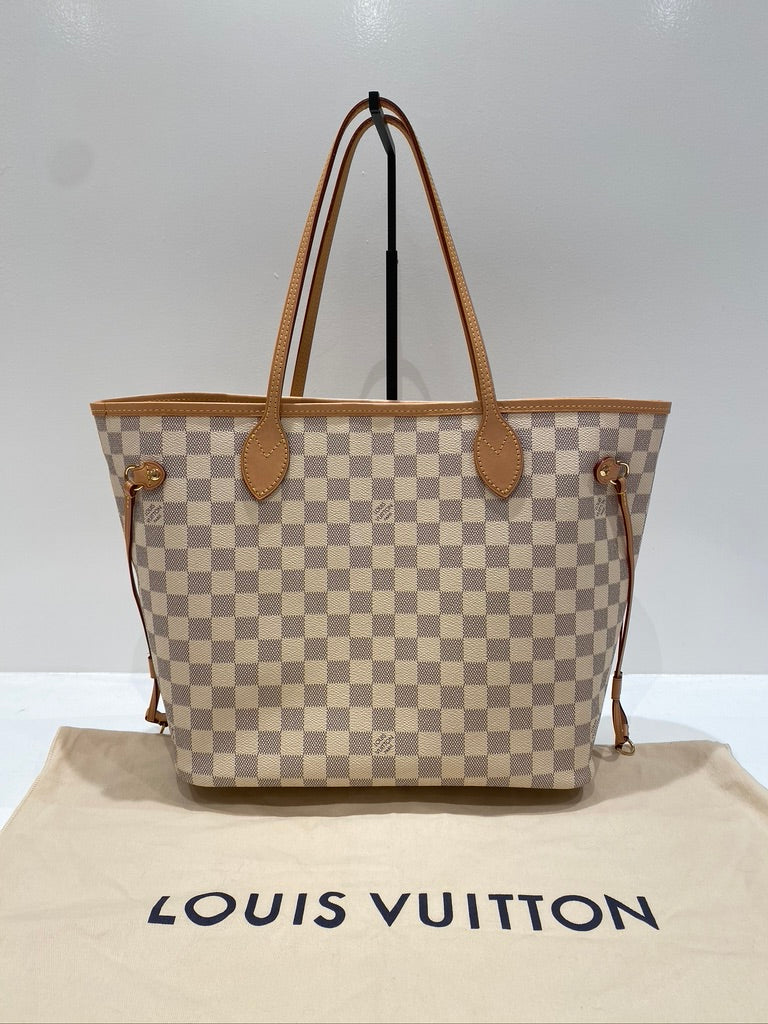 Louis Vuitton Neverfull Damier Azur MM Taske - (Nypris 11.500 kr)