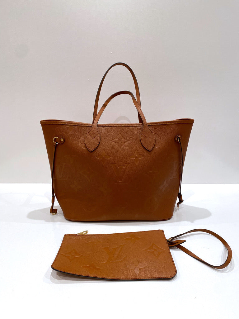 Louis Vuitton Neverfull MM Empreinte Tote Bag - Cognac - (nypris 16.300 kr)