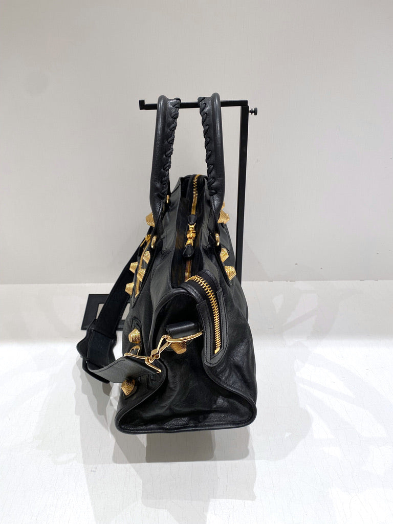 Balenciaga City Taske - Sort Med Guldhardware - (Nypris ca 17.900 kr)