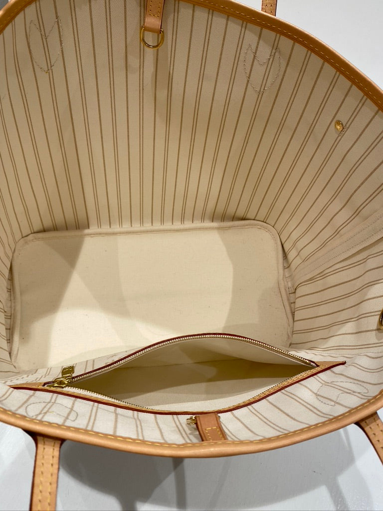 Louis Vuitton Neverfull Damier Azur MM Taske - (Nypris 11.500 kr)