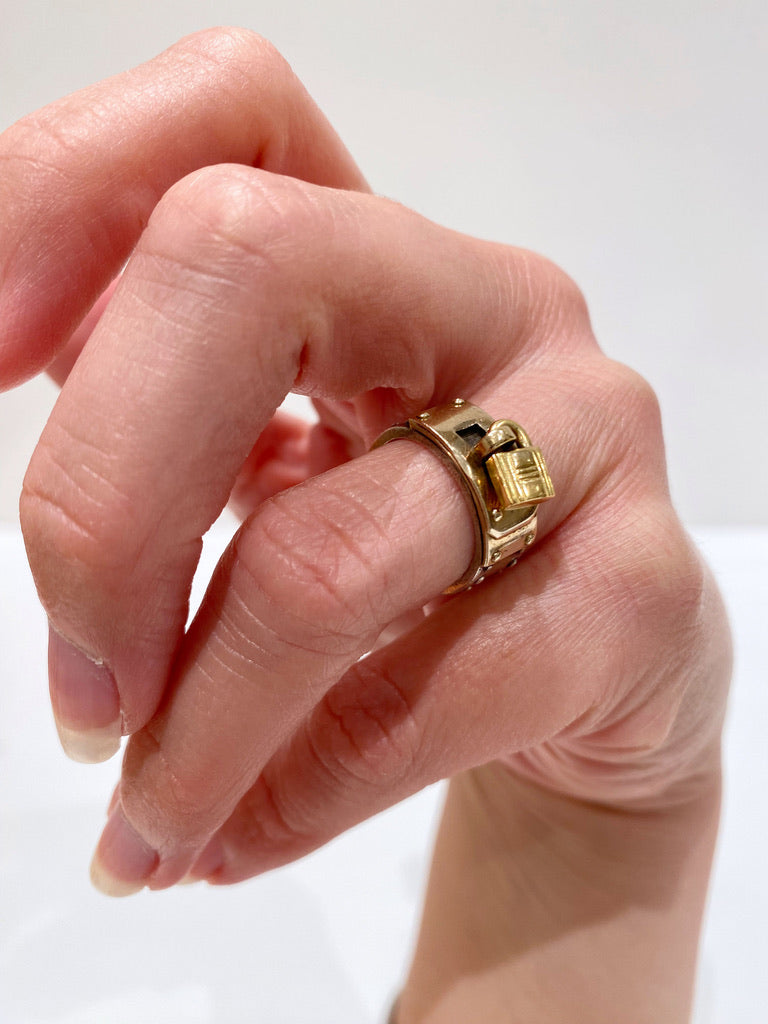 Hermes Lock Band Ring - Str 52
