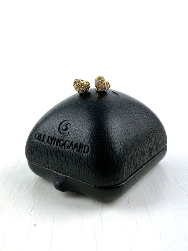 Ole Lynggaard Heart Ørestikker - 18 Karat guld Med Diamanter ( De store)