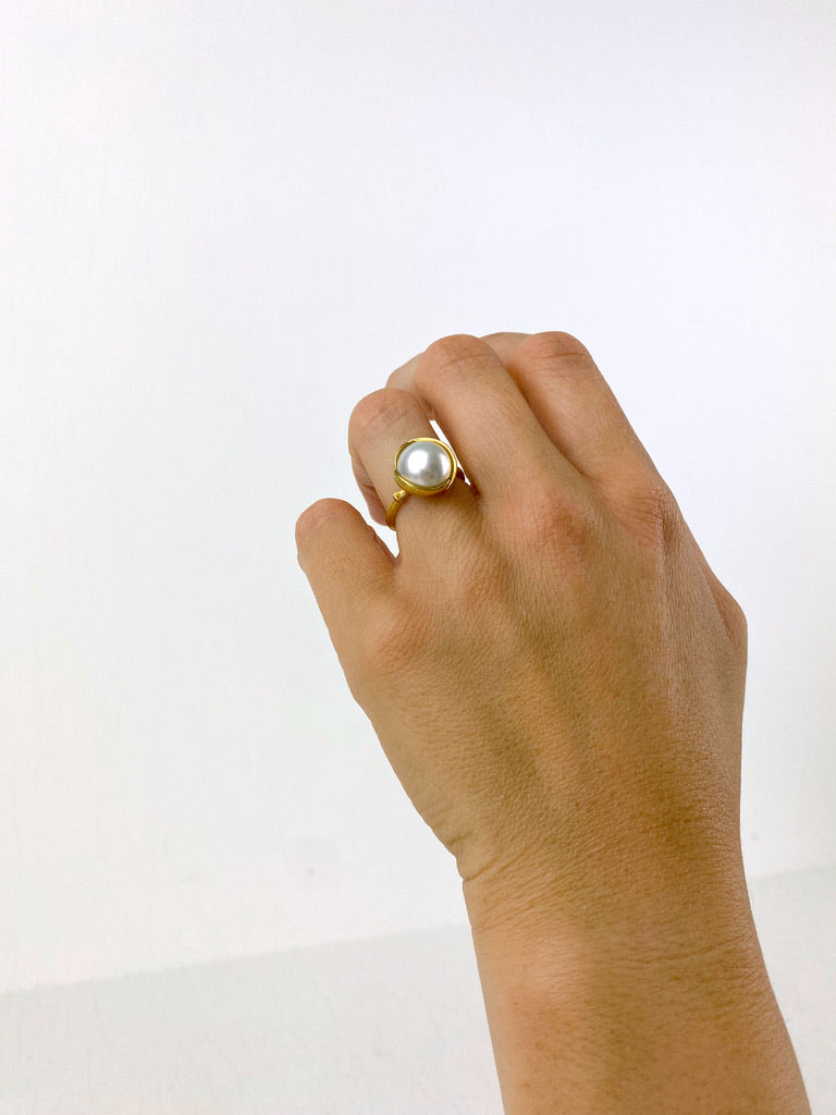 Ole Lynggaard Lotus Ring Med Smuk Perle - Str 49