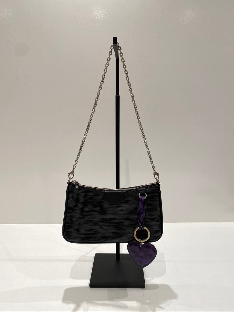 Mulberry Taskesmykke/ Nøglering - Lilla Hjerte