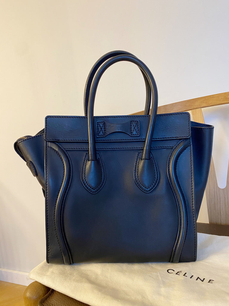 Celine Micro Luggage Handbag/Taske - Mørkeblå/Navy Blue - (Nypris 21.500 kr)