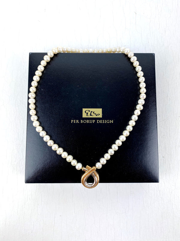 Per Borup Design -  Halskæde - 14 Karat Guld Med Diamanter. (Vurderingspris 21.250 kr)