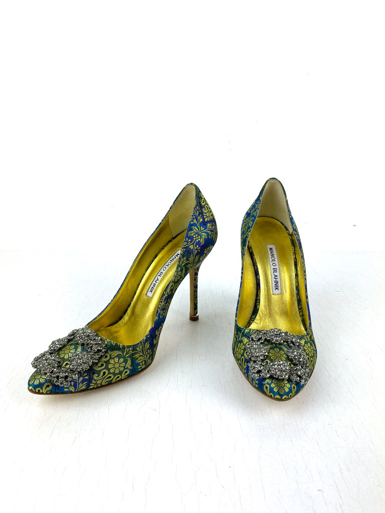 Monolo Blahnik Satin pumps/stiletter. Str. 36,5 - (Nypris ca 7.000 kr)