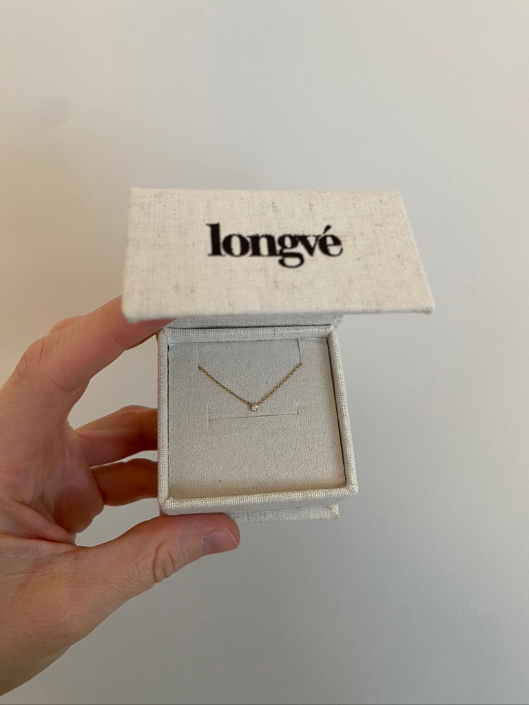 Longvè - Tiny Diamond Necklace 14 Karat Guld (0.03 ct.) - (Nypris ca 3.645kr)