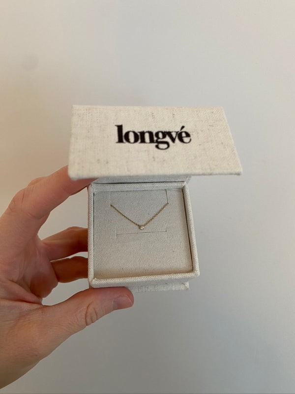 Longvè - Tiny Diamond Necklace 14 Karat Guld (0.03 ct.) - (Nypris ca 3.645kr)
