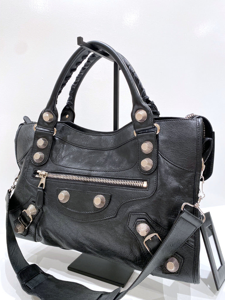 Balenciaga City Taske - Sort Med Sølvhardware - (Nypris ca 18.273 kr/2.450 Euro)