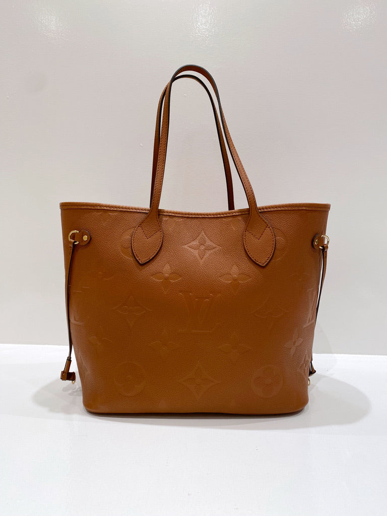 Louis Vuitton Neverfull MM Empreinte Tote Bag - Cognac - (nypris 16.300 kr)