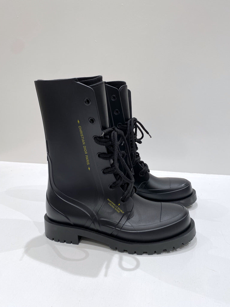 Dior Wellington Rubber Black Boots - Str 39