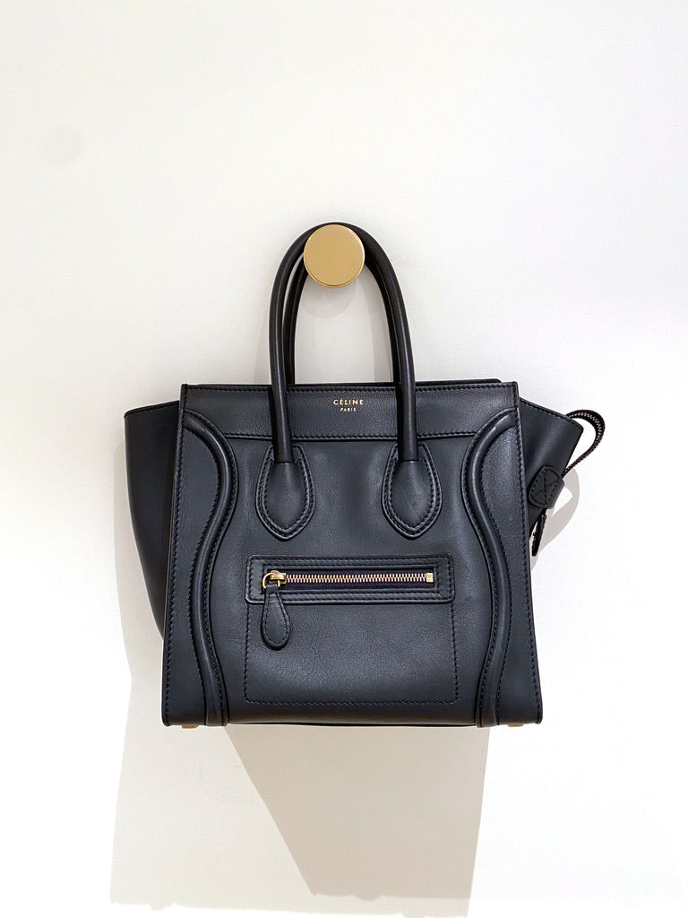 Celine Micro Luggage Handbag/Taske - Mørkeblå/Navy Blue - (Nypris 21.500 kr)