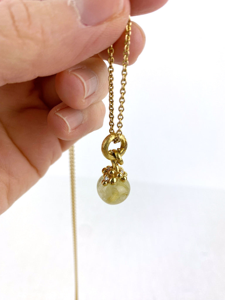 Ole Lynggaard Sweet Drop VEDHÆNG - 18 Karat Guld Med Diamanter - (Vurderingspris 14.995 kr)