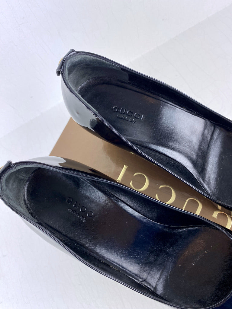 Gucci Sko Med Kilehæl - Str 37,5 - (Nypris 3.200 kr)