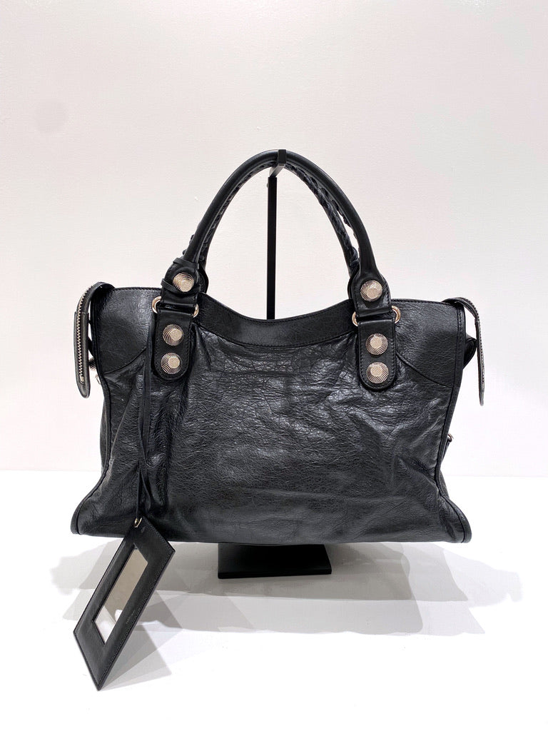 Balenciaga City Taske - Sort Med Sølvhardware - (Nypris ca 18.273 kr/2.450 Euro)