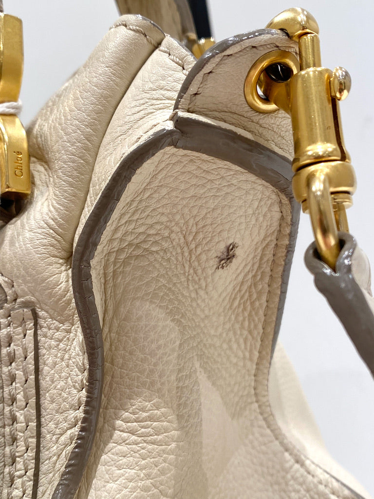 Chloé Marcie Medium Bag/Taske - Cremefarvet med guldhardware - (Nypris ca 14.000 kr)