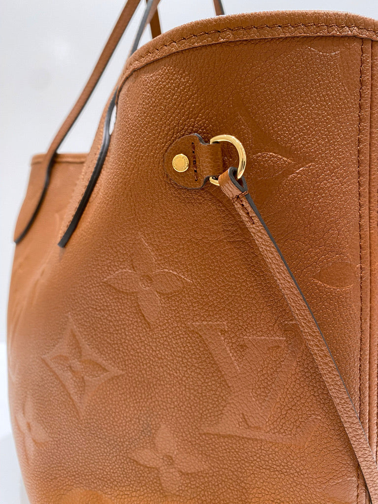 Louis Vuitton Neverfull MM Empreinte Tote Bag - Cognac - (nypris 16.300 kr)
