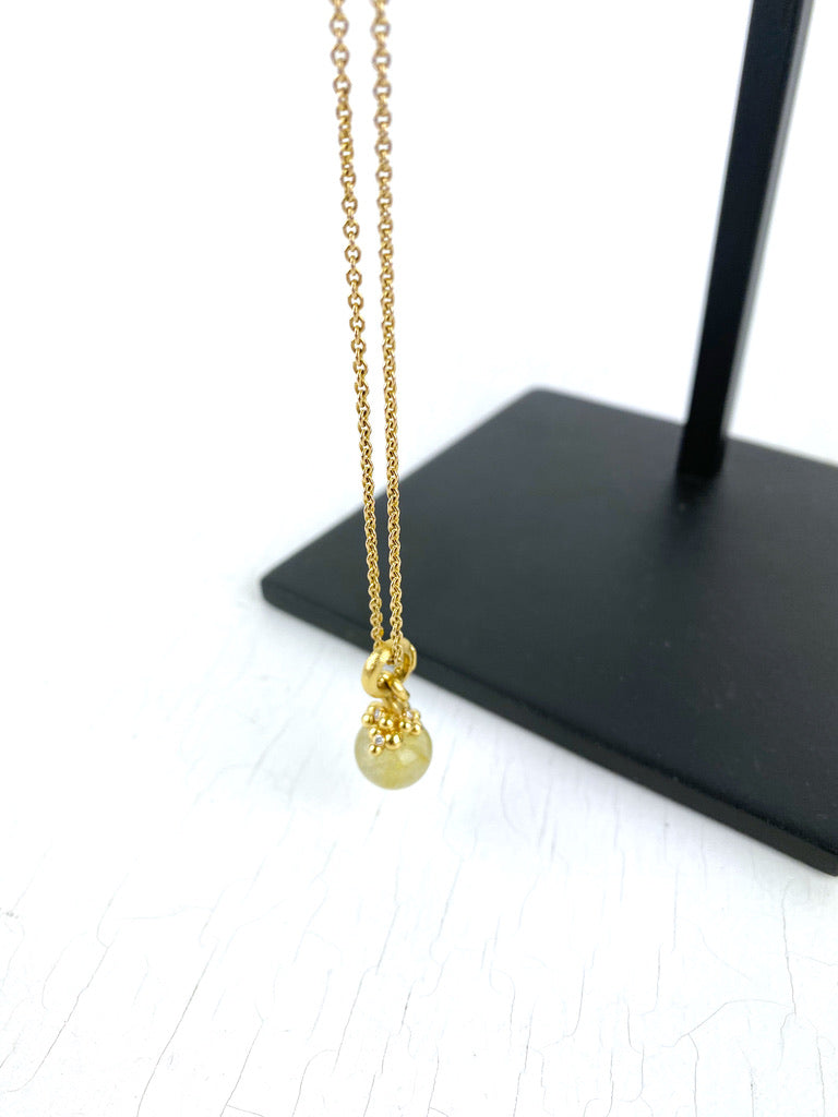 Ole Lynggaard Sweet Drop VEDHÆNG - 18 Karat Guld Med Diamanter - (Vurderingspris 14.995 kr)