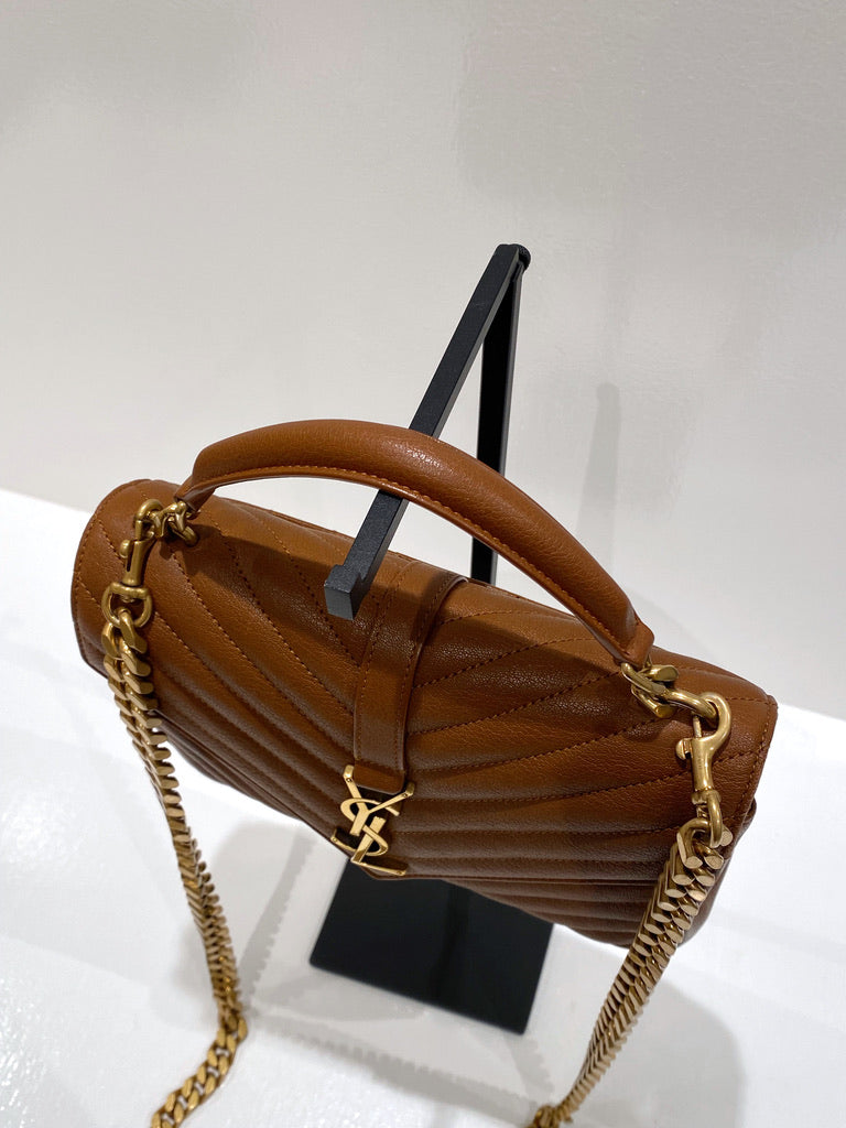 Saint Laurent Medium College Bag - Brown - (Nypris ca 16.500 kr)
