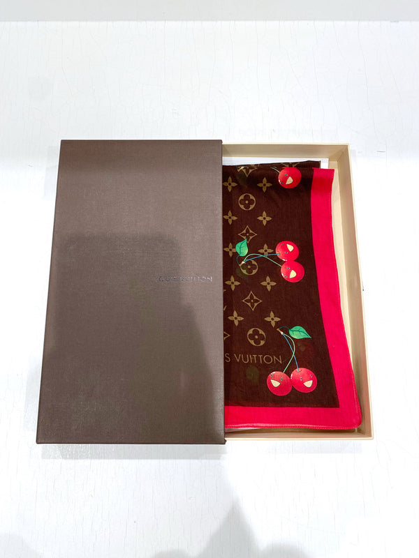 Louis Vuitton Tørklæde - Cherry - Sjældent udbudt!