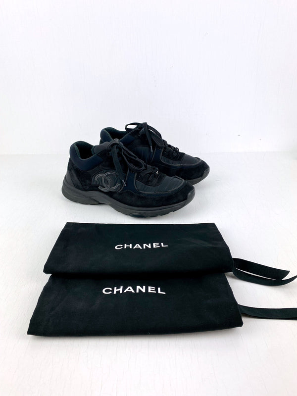 Chanel Sorte Sneakers - Str 39 - (Nypris ca 9.000 kr)