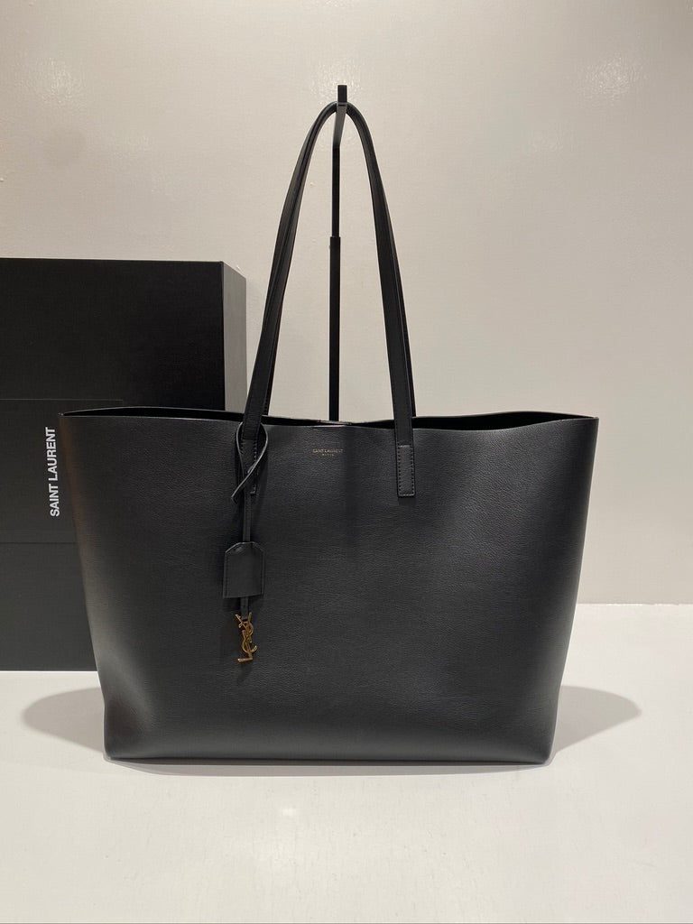 Saint Laurent East/West Shopping Tote i sort læder - (Nypris 1250 Euro/ca 9.340kr)