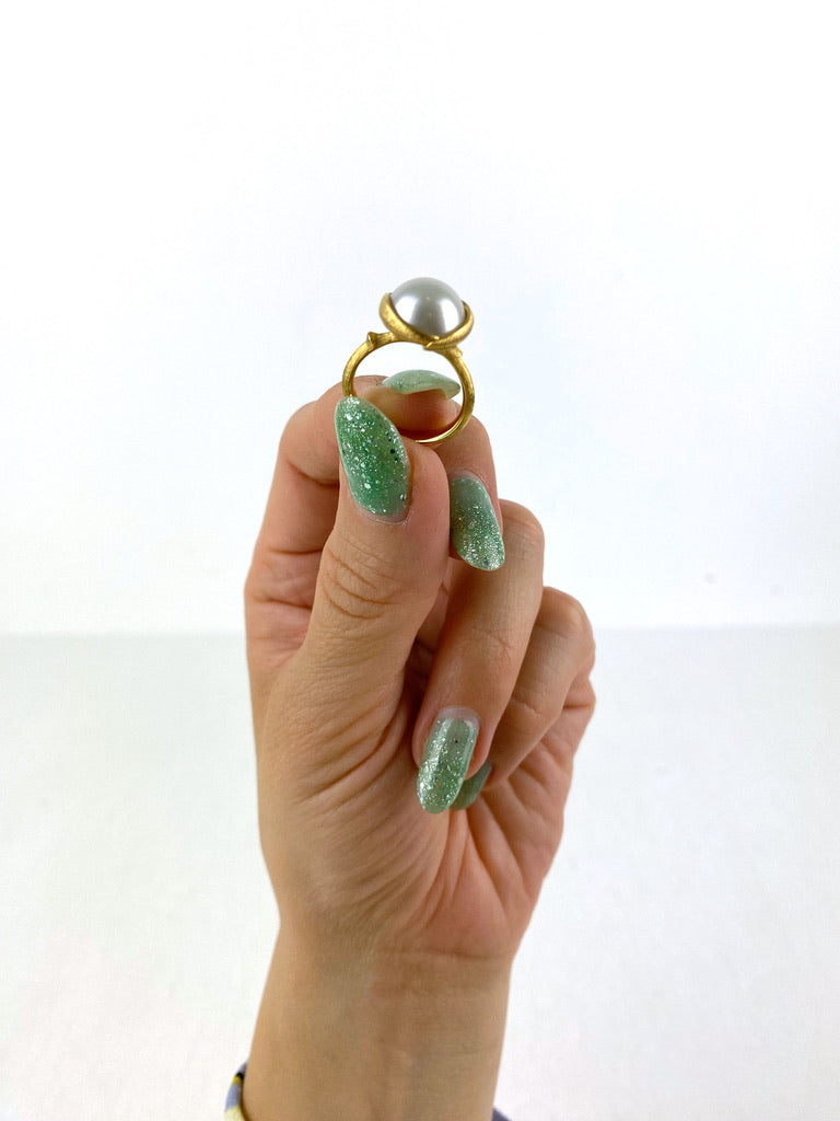 Ole Lynggaard Lotus Ring Med Smuk Perle - Str 49