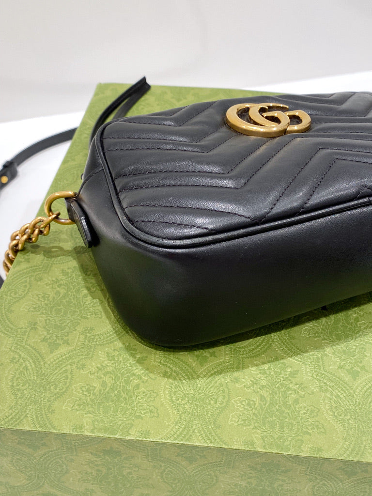 Gucci Marmont Small Matelassé Taske - Sort - (Nypris 13.300 kr)