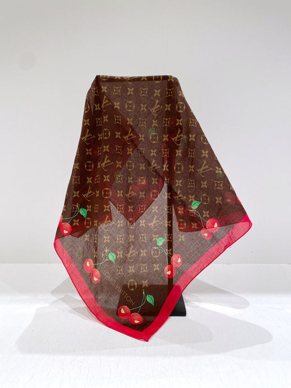 Louis Vuitton Tørklæde - Cherry - Sjældent udbudt!