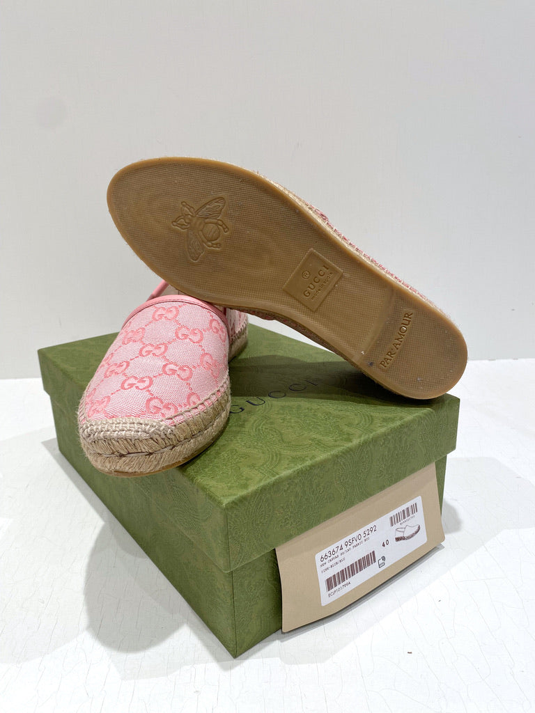 Gucci Espadrille - Lyserøde -  Str 39,5.  Store i størrelsen!