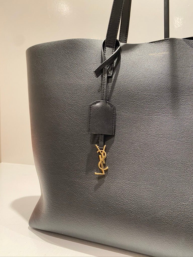 Saint Laurent East/West Shopping Tote i sort læder - (Nypris 1250 Euro/ca 9.340kr)