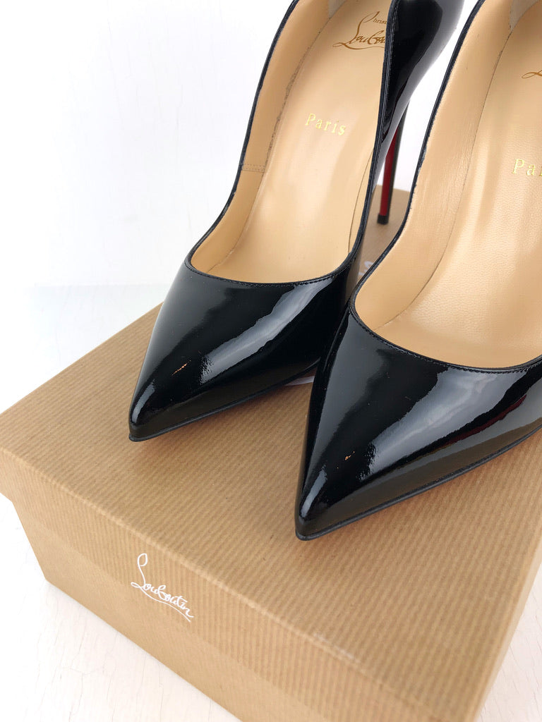 Christian Louboutin - Hot Chic 100 Patent Black - Str 39,5 (Sorte)