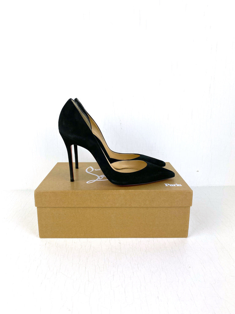 Christian Louboutin Iriza 100 Suede Black  - Stiletter - Str 37