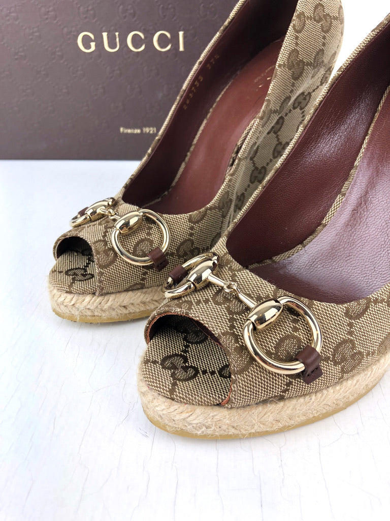Gucci Sko Med Kilehæl- Str 37,5