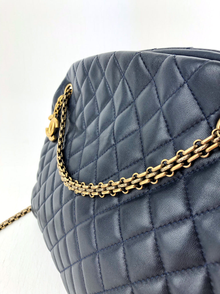 Chanel Mademoiselle Bowling Bag/Taske Mørkeblå