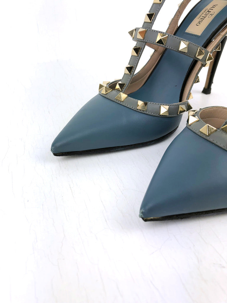 Valentino Rockstud Stiletter Blå - Str 40