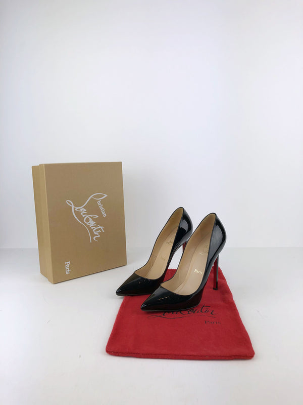 Christian Louboutin Stiletter Sort Lak - Str 38,5