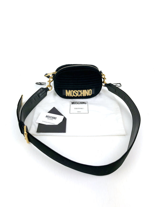 Moschino Velour Taske - Sort