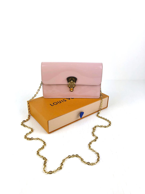 Louis Vuitton Cherrywood Chain Wallet Taske - Lyserød