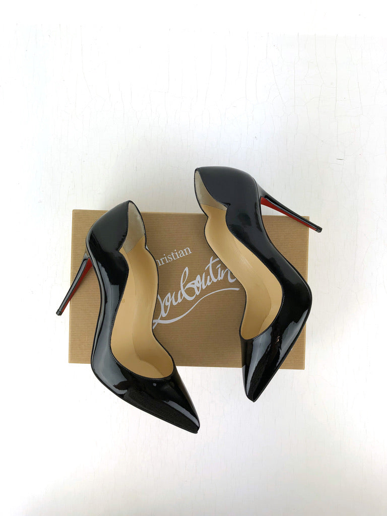 Christian Louboutin - Hot Chic 100 Patent Black - Str 39,5 (Sorte)