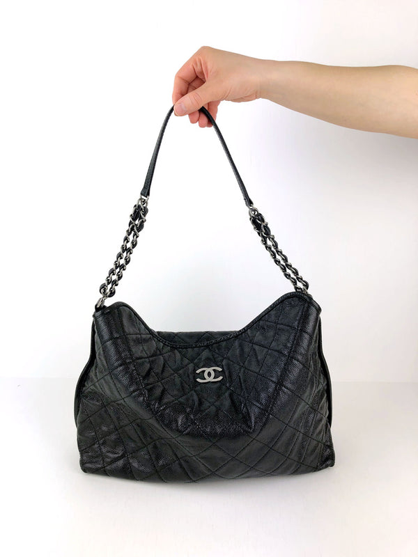 Hobo Bag/Skuldertaske - Sort Caviar